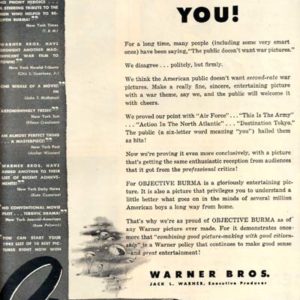 Objective, Burma Movie Ad 1945