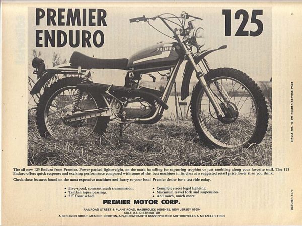 Premier Motorcycle Ad 1973