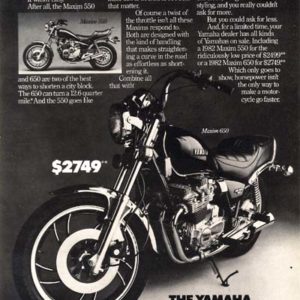 Yamaha Motorcycle Ad 1982