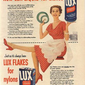 Lux Liquid Detergent Ad May 1954