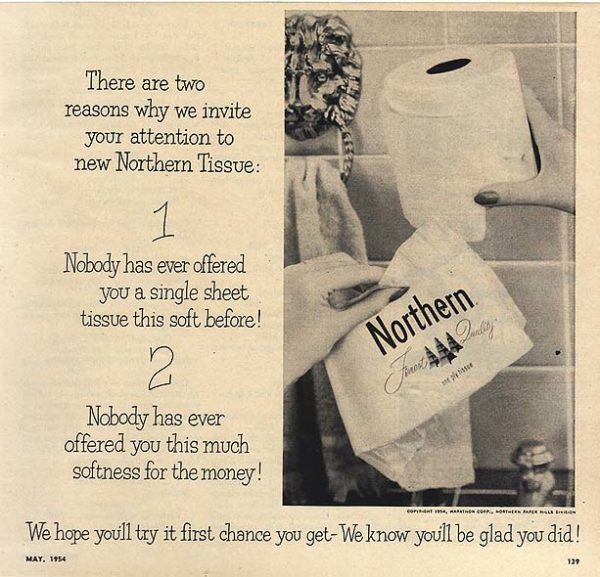 Northern Tissue Ad 1954