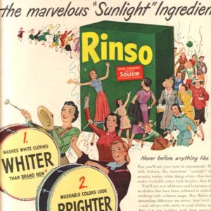 Rinso Laundry Detergent Ad 1947