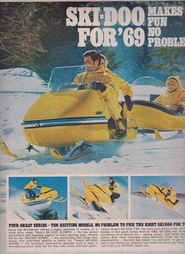 Ski-Doo Snowmobile Ad 1968