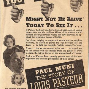 The Story of Louis Pasteur Movie Ad 1936