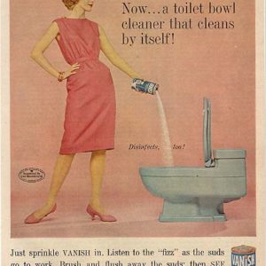 Vanish Toilet Bowl Cleaner Ad 1959