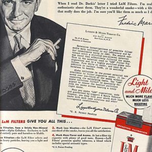 L & M Cigarette Ad 1954