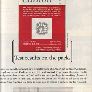 Carlton Cigarettes Ad June 1964