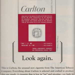 Carlton Cigarettes Ad October 1964