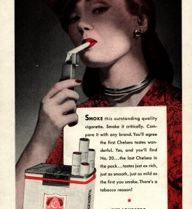 Chelsea Cigarettes Ad 1945
