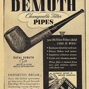 Demuth Pipes Ad 1946