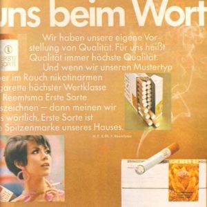 Erste Sorte Cigarettes Ad 1967