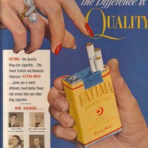 Fatima Cigarettes Ad 1951