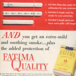 Fatima Cigarettes Ad 1952