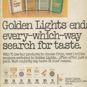 Golden Lights Cigarettes Ad 1980