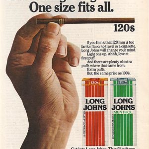 Long Johns Cigarettes Ad 1976