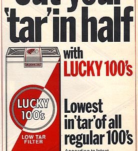 Lucky 100's Cigarettes Ad 1975