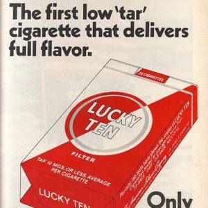 Lucky Ten Cigarettes Ad 1972