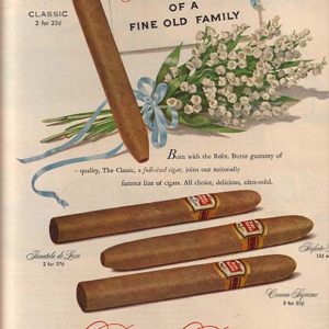 Robert Burns Cigars Ad August 1951