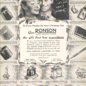 Ronson Lighter Ad 1940