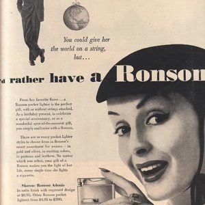 Ronson Lighter Ad 1954