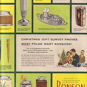 Ronson Lighter Ad December 1952