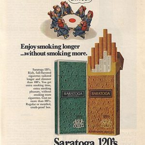 Saratoga Cigarettes Ad 1975