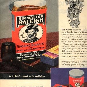 Sir Walter Raleigh Tobacco Ad 1932