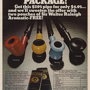 Sir Walter Raleigh Tobacco Ad 1975