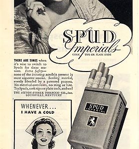 Spud Cigarettes Ad 1944