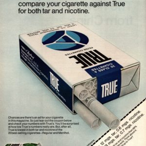 True Cigarettes Ad November 1971