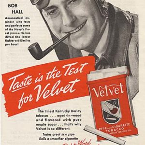 Velvet Pipe Tobacco Ad 1940