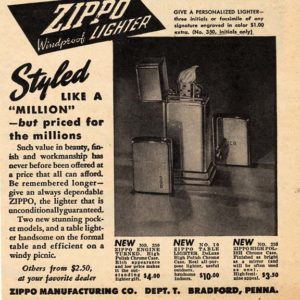 Zippo Lighter Ad November 1947