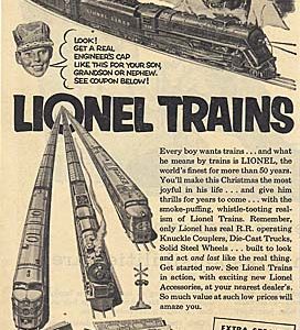 Lionel Toys Ad November 1952