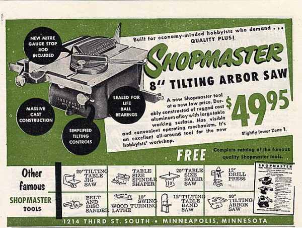 Shopmaster Ad 1952