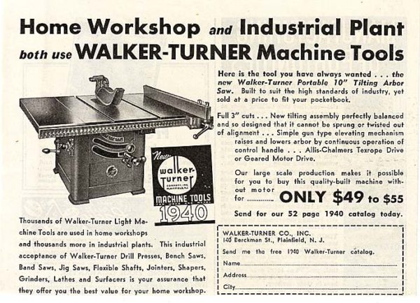 Walker-Turner Ad 1940