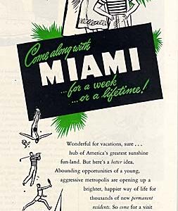 Miami Florida Travel Ad 1949