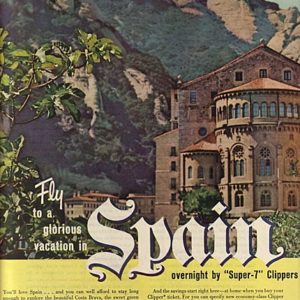 Pan American Airlines Spain Travel Ad 1958