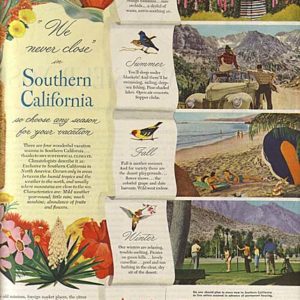 Southern California Travel Ad 1949