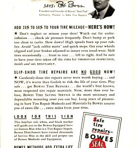 Bowes Tire Repair System Ad 1942