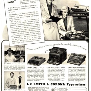 L. C. Smith & Corona Typewriter Ad 1940