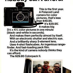 Polaroid Camera Ad 1969 October