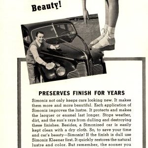 Simoniz Car Wax Ad 1940