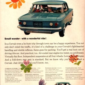 Chevrolet Corvair Ad 1960 March