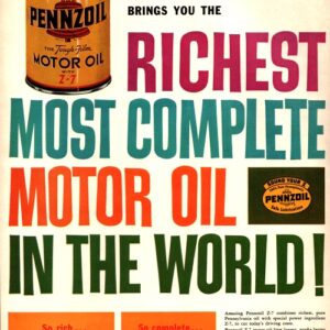 Pennzoil Oil Ad 1960